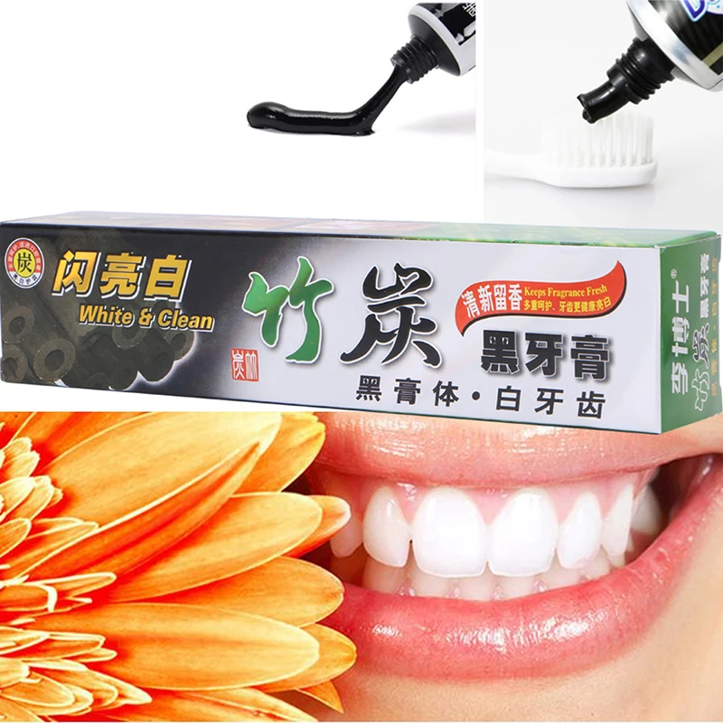 Новая мягкая Очищающая бамбуковая отбеливающая зубная паста с черным углем для