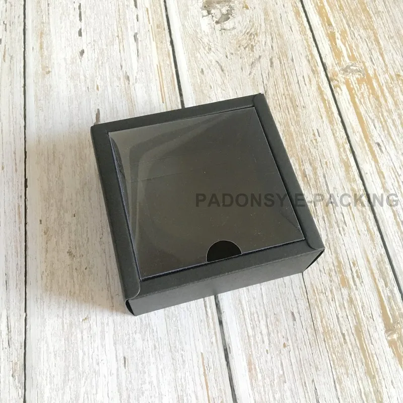 Black Clear PVC 20 шт крафт-бумажная коробка прозрачная Обложка из ПВХ Подарочная коробка коробки Paxkaging Малыш обувь упаковочная коробка - Цвет: Black Clear PVC