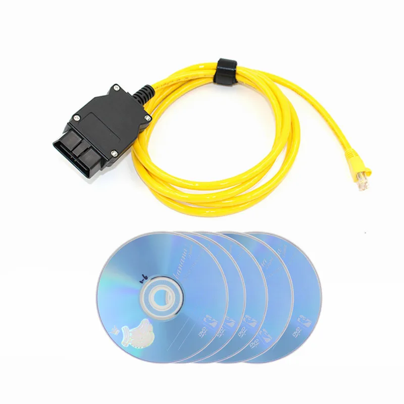 С компакт диске программное обеспечение новые Ethernet to OBD для BMW серии F кабель ENET E SYS