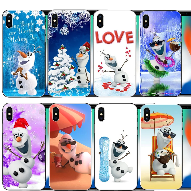 Милый olaf Снеговик сотовый Жесткий ПК чехол для телефона iphone 6 6S 7 8 Plus 5S 5 SE X XR XS Max