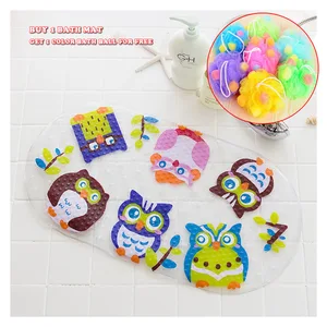 Новинка, Симпатичные Нескользящие коврики 20 цветов, ванна из ПВХ, рыбки, животные, с присоской, детский коврик для ванной, коврик для душа, мягкий массажный коврик