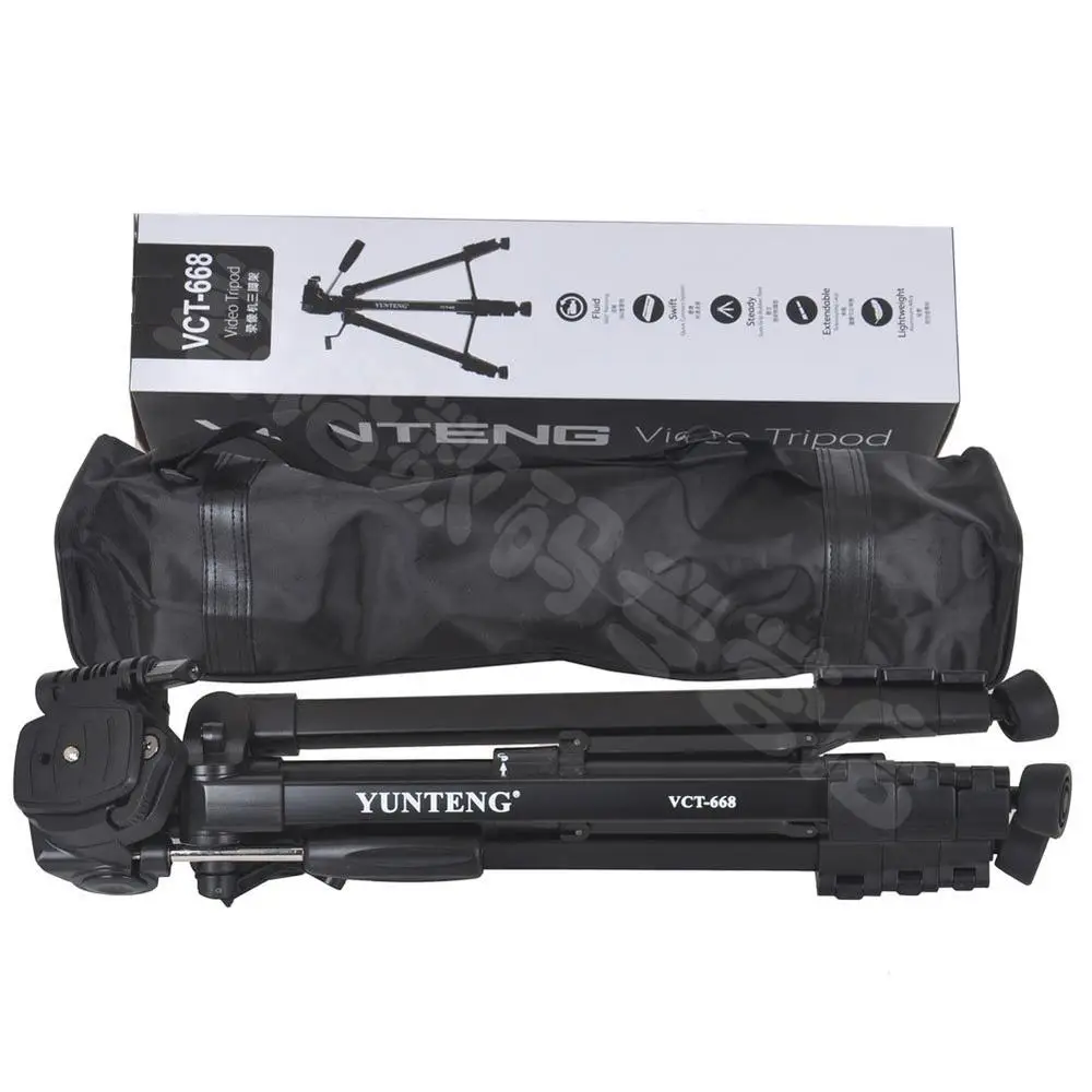 Yunteng VCT-668 штатив для камеры путешествий подставка аксессуары с поворотной