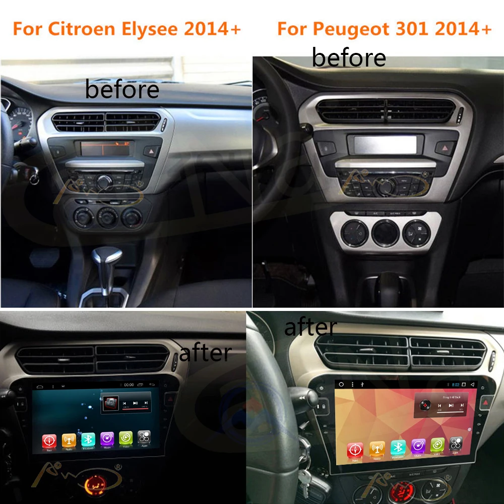 Android 8 1/9 0 Автомобильный GPS Радио Navi для Peugeot 301 Citroen Elysee 2014 + головный блок плеер