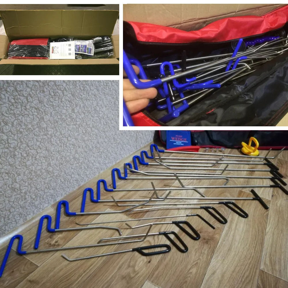 

Rod Hooks Tools 21Pcs Auto Body Paintless Dent Repair Tools Kit for Door Dings Hail Repair and Dent Removal