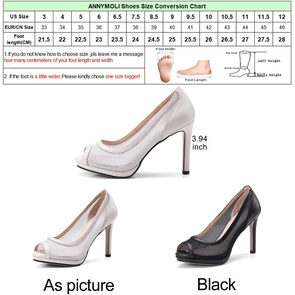 ANNYMOLI/женские туфли лодочки обувь на платформе и высоком каблуке тонком с