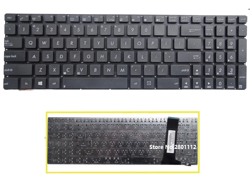 SSEA новая клавиатура для ноутбука США черная ASUS N56 N56V N76 N76V N76VB N76VJ N76VM N76VZ U500 U500V без