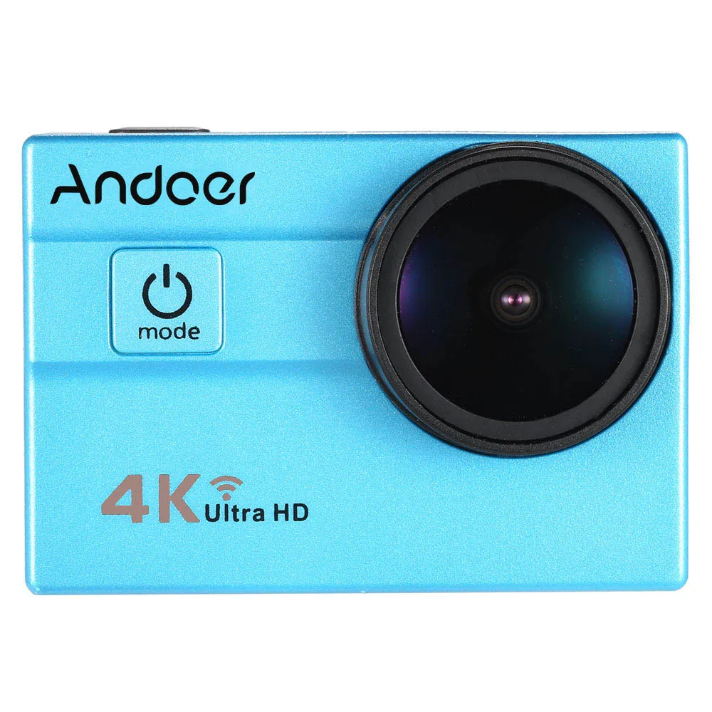Andoer WiFi 4K камера Ultra HD 1080P спортивная экшн-Камера 2," lcd 16MP 4X Zoom 173 градусов широкоугольный объектив Mni камера DV - Цвет: Синий