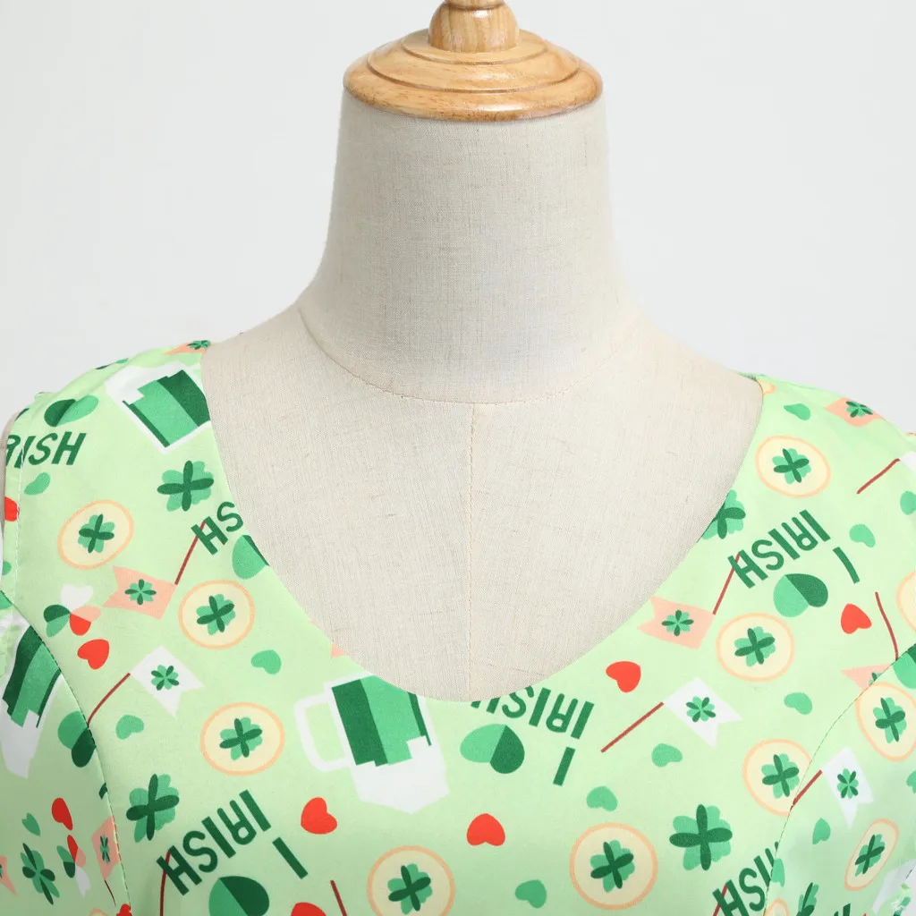 St. Patrick's Day Dresses For Women's Clover Sleeveless Evening Print Party Prom Swing Elegant Soft Bodycon Vestido | Женская