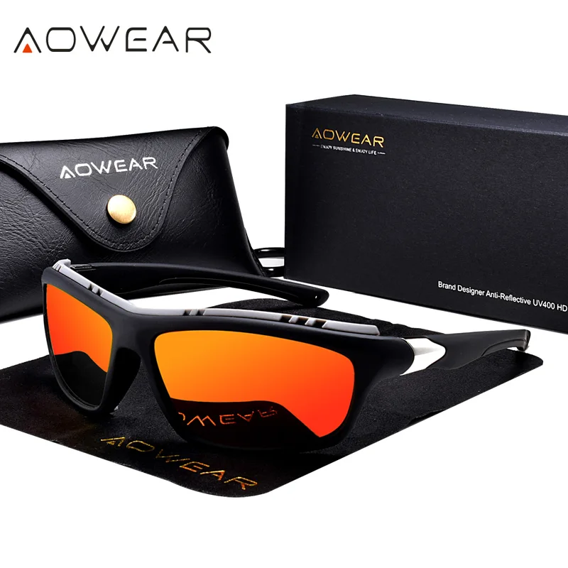 Мужские спортивные поляризационные солнцезащитные очки AOWEAR модные уличные