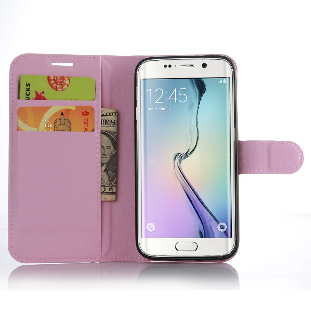Для Samsung Galaxy S7 Edge S6 J3 J5 J7 A5 A3 A7 2016 Grand Prime S5 роскошный Флип PU личи кожаный бумажник с