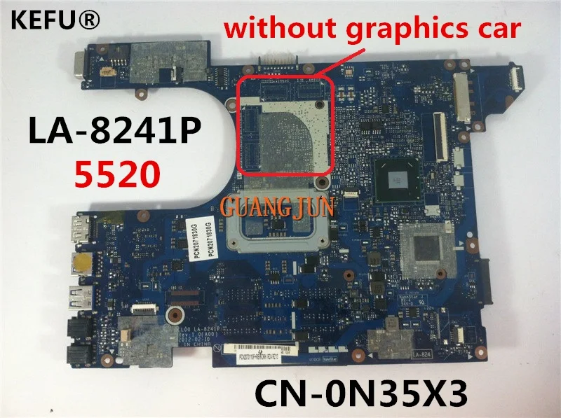 Kefu для DELL 5520 материнской платы ноутбука CN-0N35X3 N35X3 0N35X3 QCL00 LA-8241P тестирования
