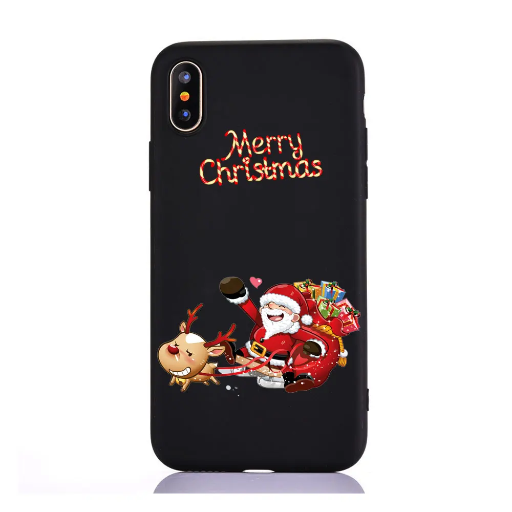 Год Рождественские подарки Лось снег милый чехол для телефона для iphone 11 PRO MAX 7 6 6s 8 Plus 5 5S se XR X XS MAX Мягкий ТПУ силиконовый чехол - Цвет: tpu  A1599