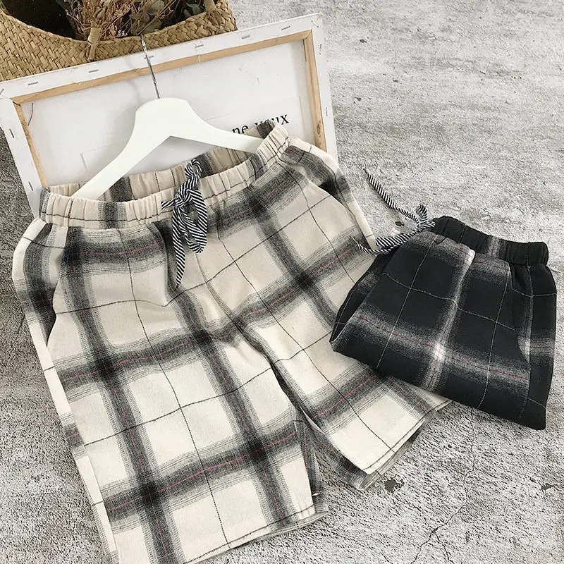 Мужские шорты на завязках Modis повседневные Прямые спортивные до колена в клетку