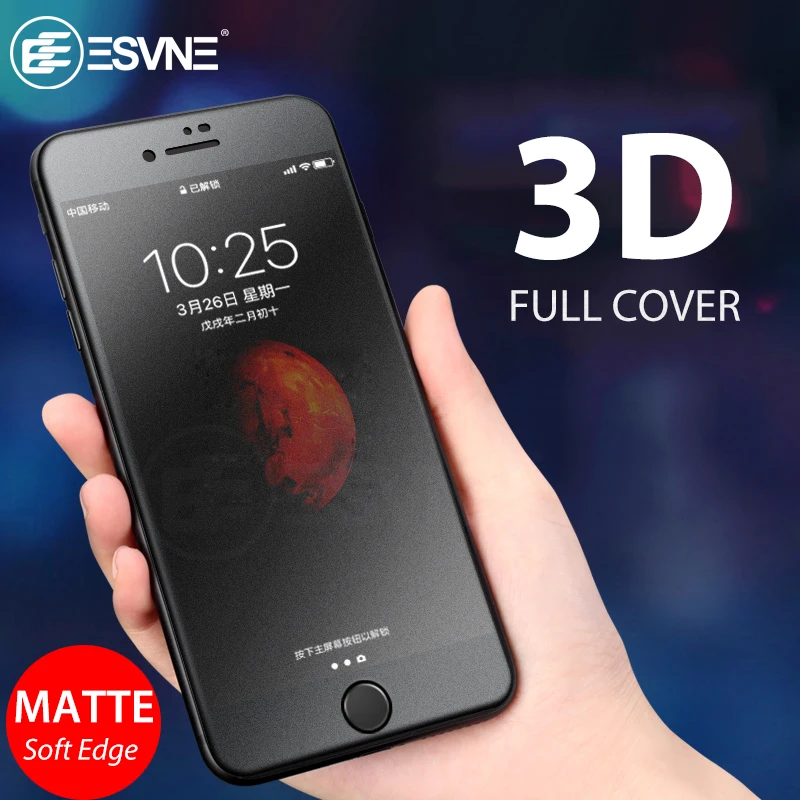 ESVNE 3D матовая Защитное стекло для айфон 6 7 8 мягкий край пленки 9H iPhone 6s плюс Screen