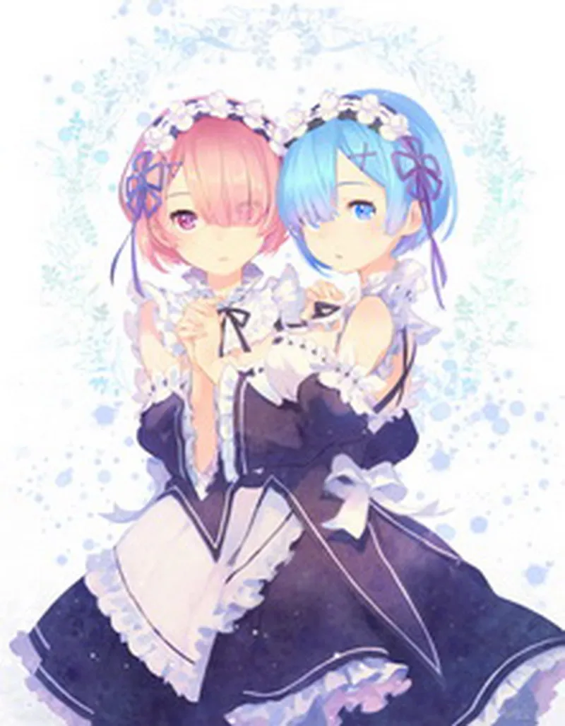 Домашний текстиль Re:ZERO Anime Rem & Ram полиэстер/микрозамшевая ткань/2WT 2way 45*35 см