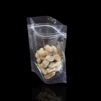 100pcslot clear stand up plastic bag dried food storage bags reclosable transparent zip lock plastic food package bag retail