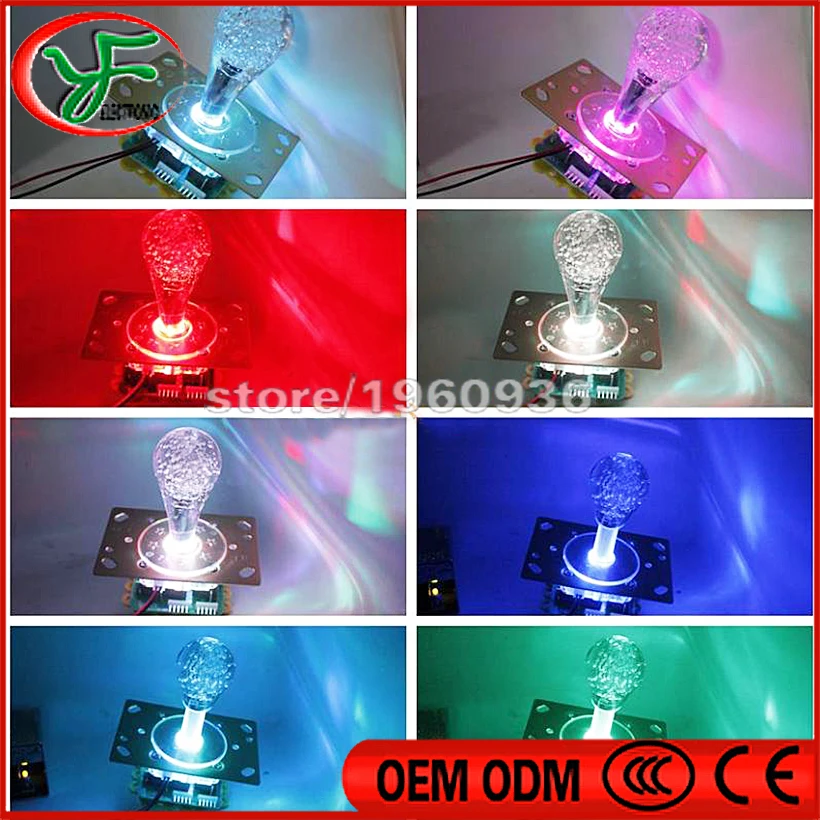 2PCS Oval Crysta Ball joystick American style LED Illuminated Joystick Arcade Rocker For Crane Machine Fishing machine | Спорт и