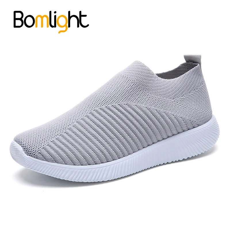 Bomlight Women Big Size 43 Autumn Sneakers mesh Female Casual Shoes Flats Slip On Flat Shoe Mesh Soft Walking Footwear | Обувь