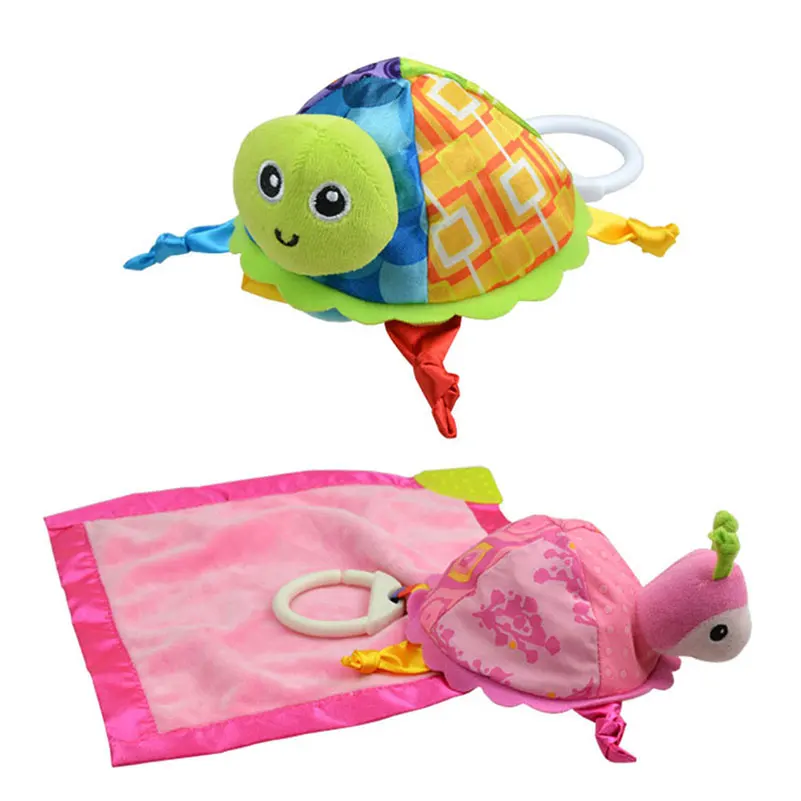 

Soft Baby Appease Towel Cotton Absorbant Teether Stuffed Animals Three-dimensional plush Lovely Turtle Toy infant kids 25 * 25CM