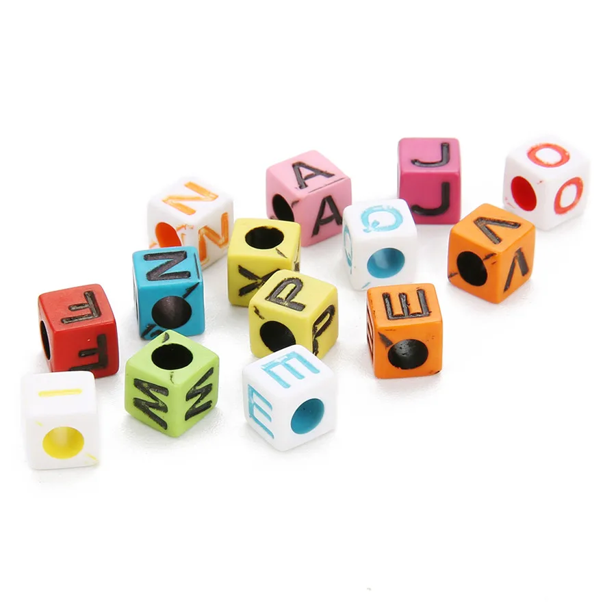 Акриловые буквы алфавита SAUVOO 100 шт./лот красочные квадратные формы большое