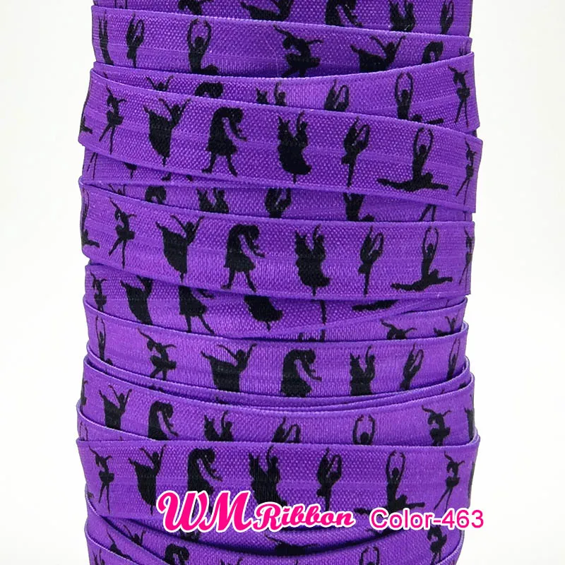 Q&ampN ribbon wholesale/OEM 5/8inch 15mm 130809 colorful Ballet design printed folded over elastic FOE for sport hair tie | Дом и сад