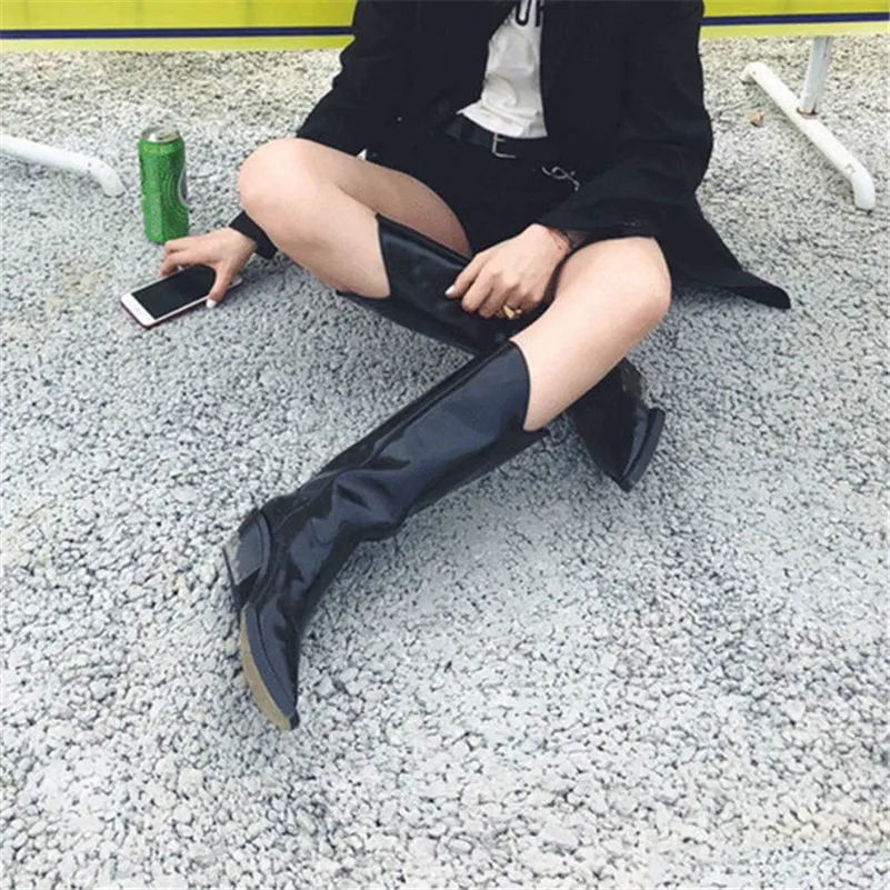 

FEDONAS New Brand Metal Pointed Toe Knee High Boots High Heels Long Warm Winter Party Shoes Woman Sexy Long Knight Boots