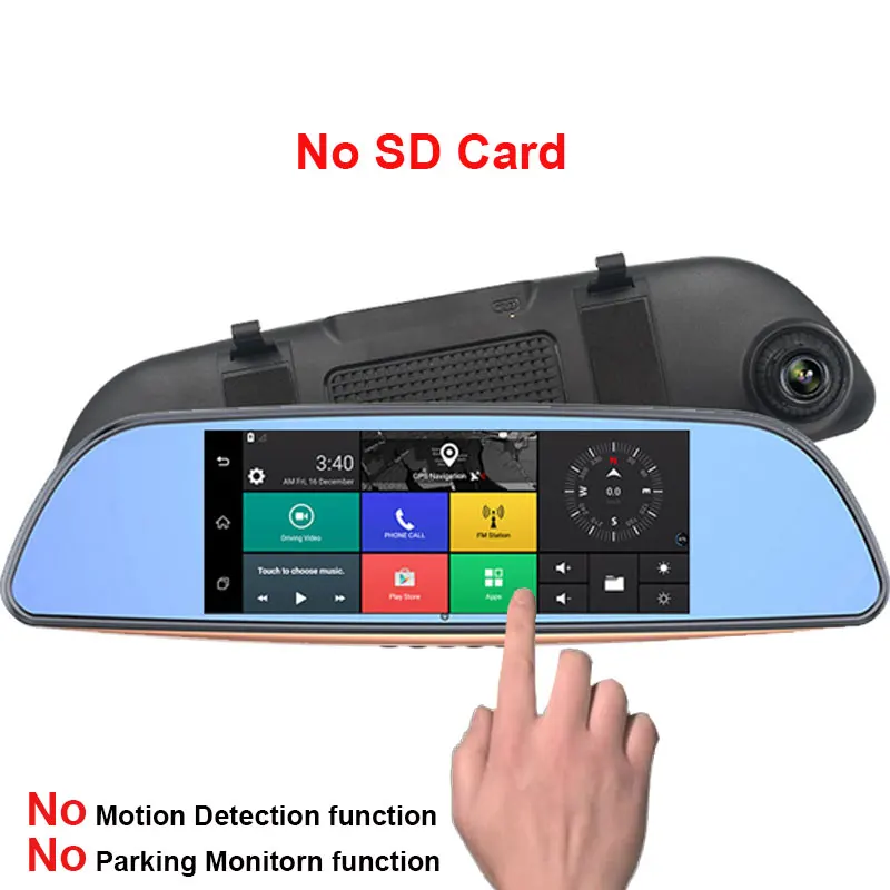 No sd card Kampacar привод регистратор авто видео рекордер для автомобилей Android 3g gps Автомобильный видеорегистратор Wifi Bluetooth зеркало заднего вида с камерой два видеорегистратора - Название цвета: No sd card