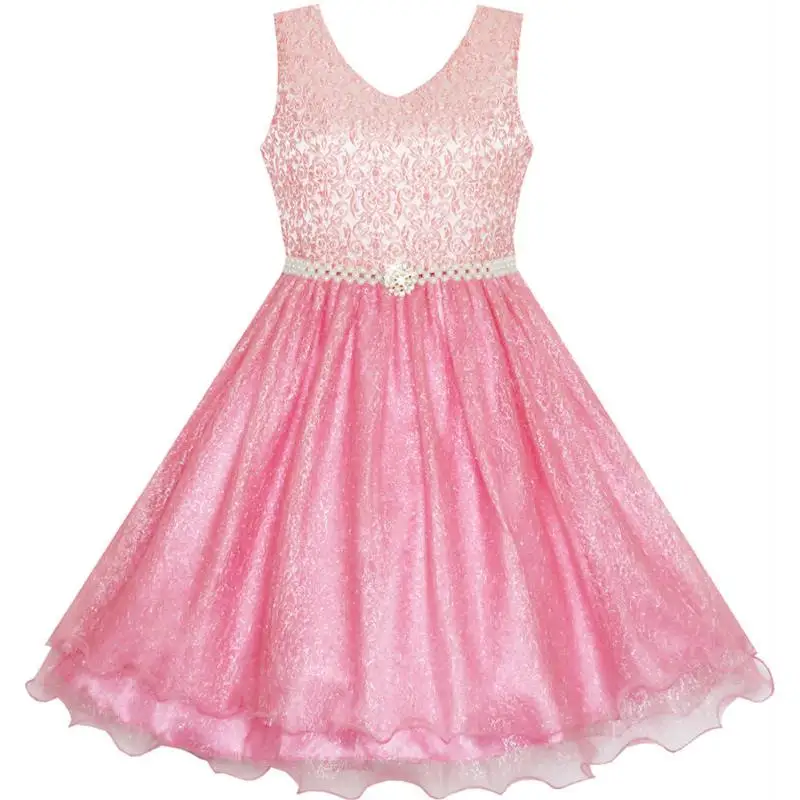 Sunny Fashion платья для девочек новогодние костюмы Цветок Девушка Платье сверкающий