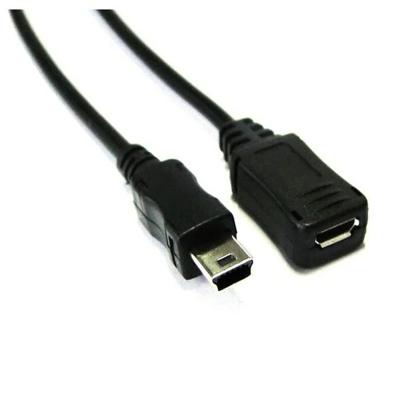 25 см USB 2 0 Mini B 5 контактный штекер микро гнездо адаптер кабель с плетеным