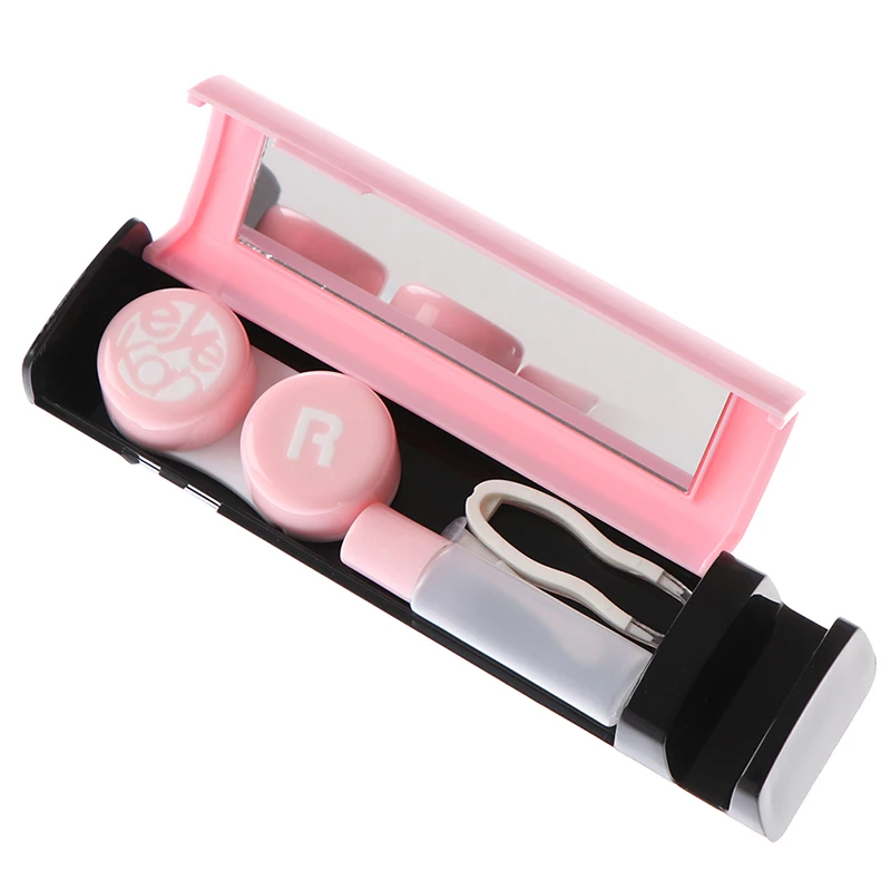 Цветной кейс для контактных линз глаз контейнер чистящее средство дорожное