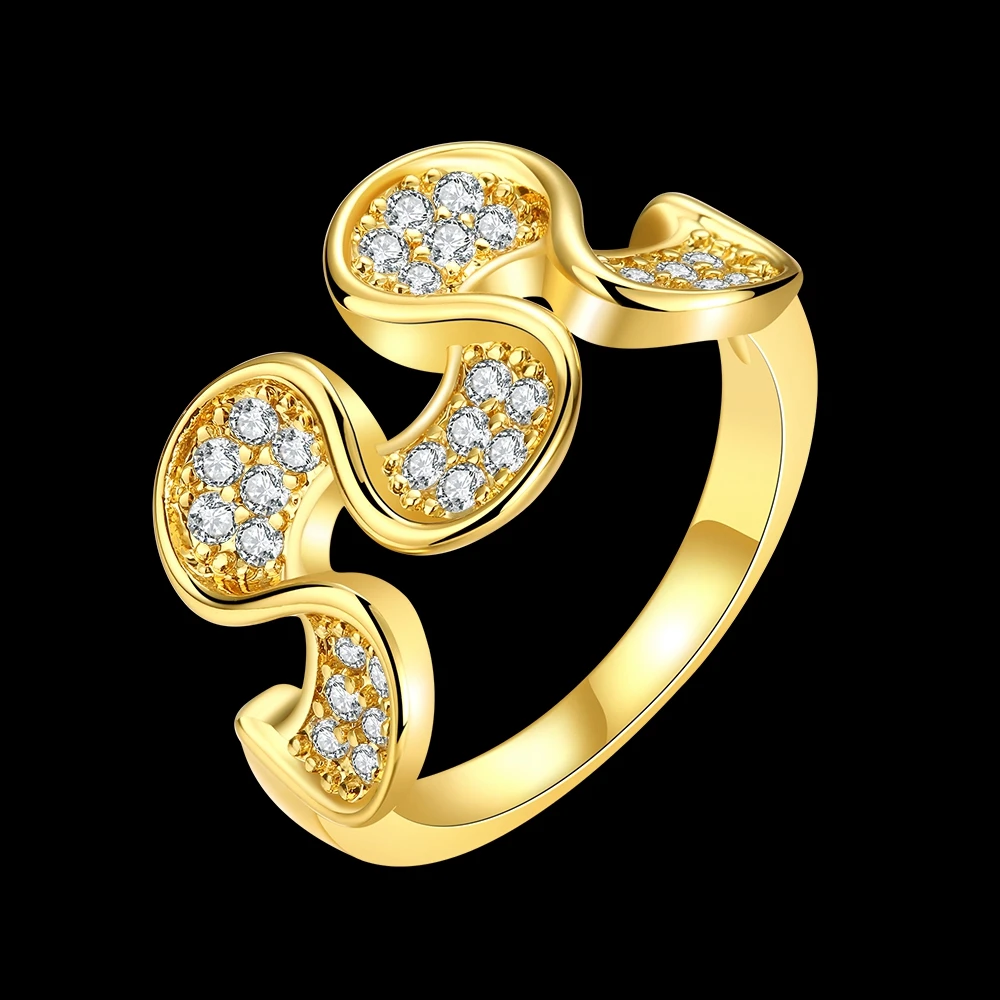 2017 Мода Женщина Кольцо Брелок Геометрические Лепесток Циркон Элегантный Дизайн