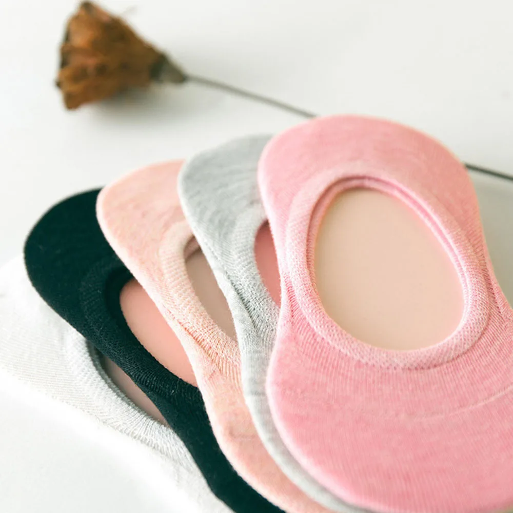 Женские Повседневные Дышащие носки лодочки модные невидимые Нескользящие