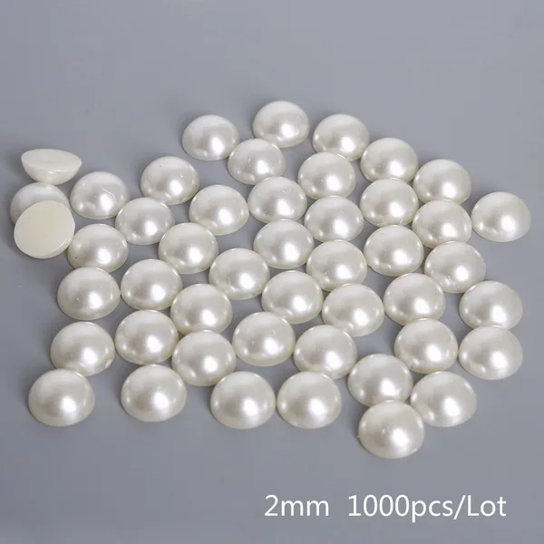 1000pcs New 1.5mm-14mm Flatback Half Round Plastic ABS Imitation Beige Pearl Craft Beads For DIY Jewelry Craft Scrapbook Decoration - Цвет: 1000pcs