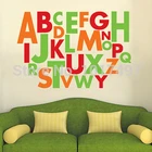Большой размер, 3 смешанных цвета, Виниловая наклейка с алфавитом от A до Z, 26 цветов, искусственные наклейки для детской комнаты, искусственные наклейки