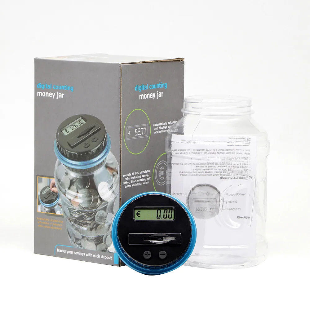 2020 высокое качество прозрачная цифровая копилка счетчик монет ЖК-дисплей