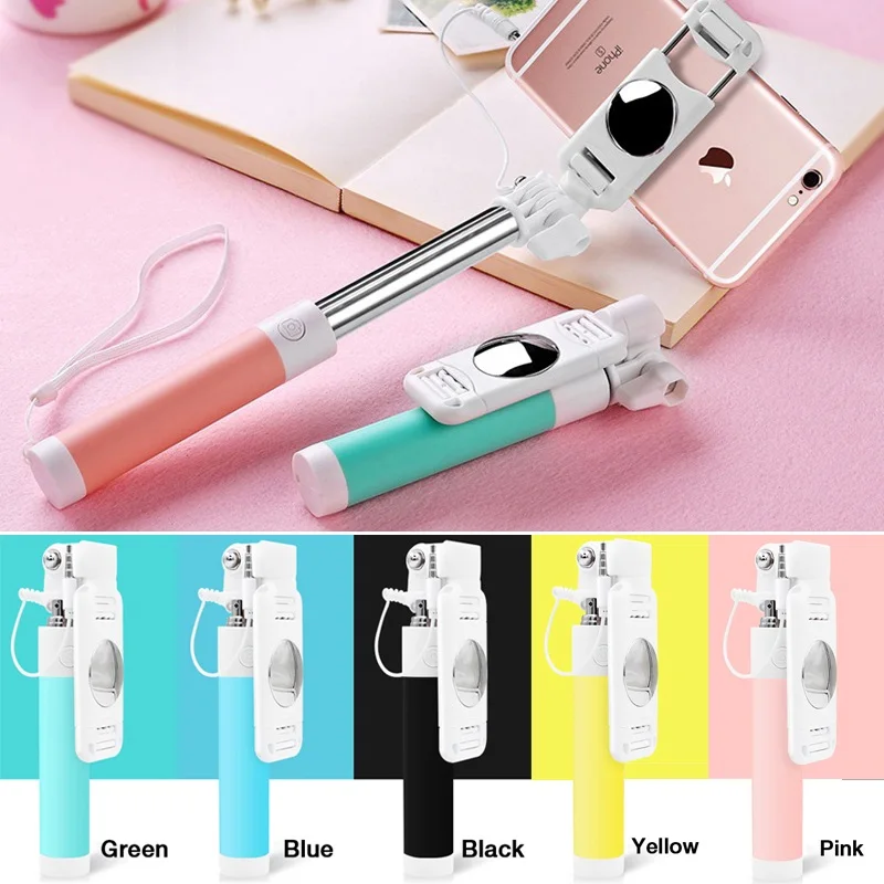 Проводная селфи палка AINGSLIM монопод для с зеркальным штативом iPhone 6 Samsung huawei xiaomi