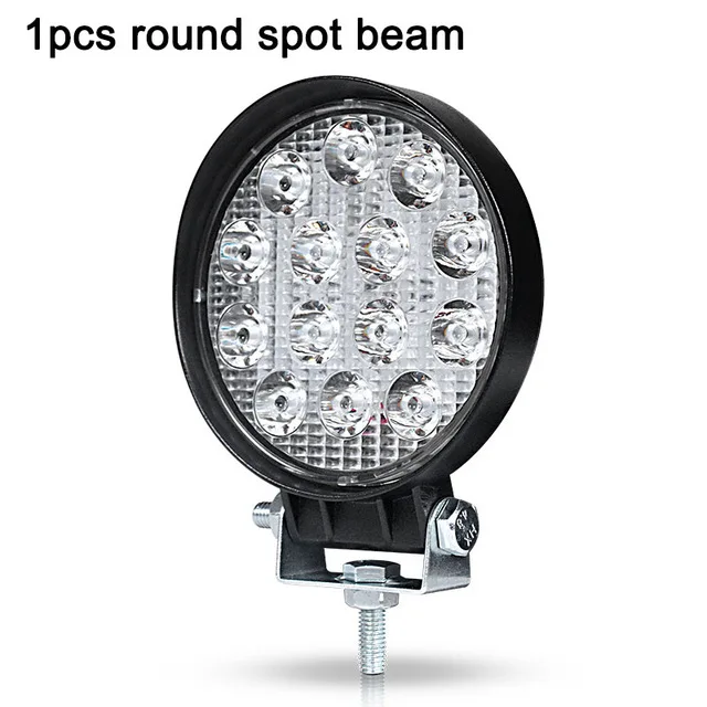 1PCS 42W round Spot 4 дюйма 48 Вт светодиодный рабочий светильник прожектор точечная лампа для грузовика Lada прицеп внедорожник внедорожная лодка 12 в 24 В 4WD автомобильный Стайлинг противотуманный светильник s - Цвет: 1PCS 42W round Spot