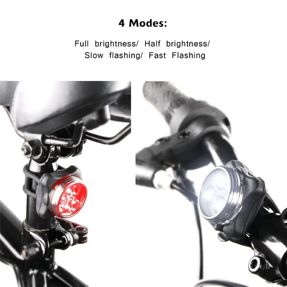 1 Set 4 Modes USB Rechargeable Cycling Bicycle Light 3 LED Head Front Tail Clip Lamp Outdoor Bike Accessories | Спорт и развлечения