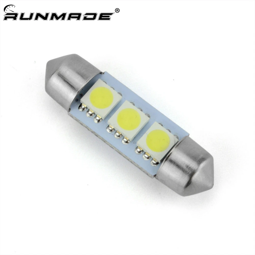 Runmade яркий белый светодиодный автомобильный 5050 3Smd 36 мм DC 12 В Festoon внутренний купол