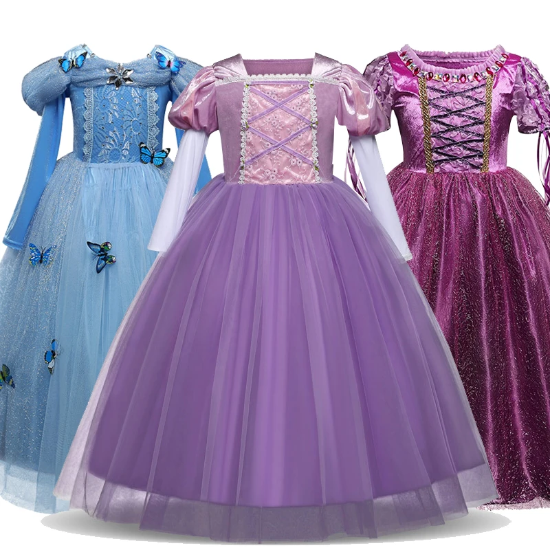 4-10y Fancy Cartoon Dress for Girls Wedding Princess Baby Halloween Christmas Costume Disguise vestido infantil | Детская одежда и