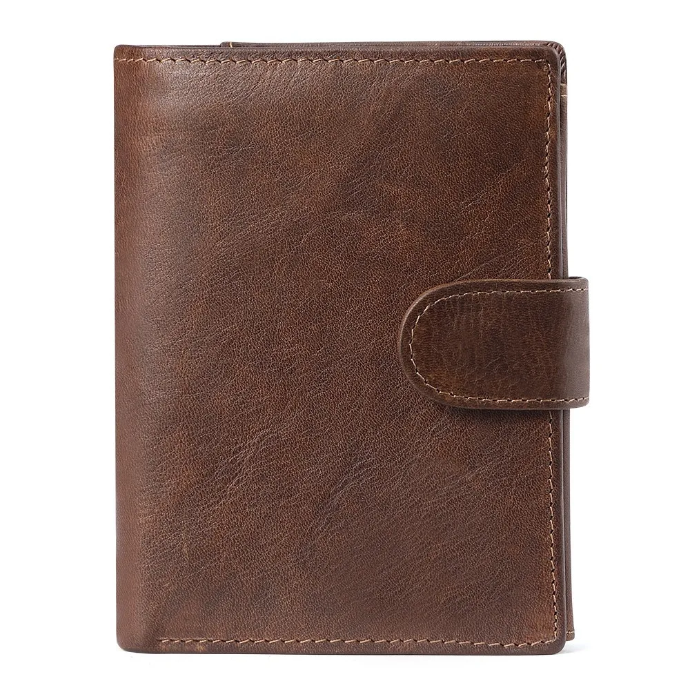 brown color Мужские кошельки из натуральной кожи, кошельки для кредитных карт, держатель для карт, маленький кошелек на молнии, мужской кожаный кошелек, короткий тонкий кошелек для монет, мужской кошелек - Цвет: brown color