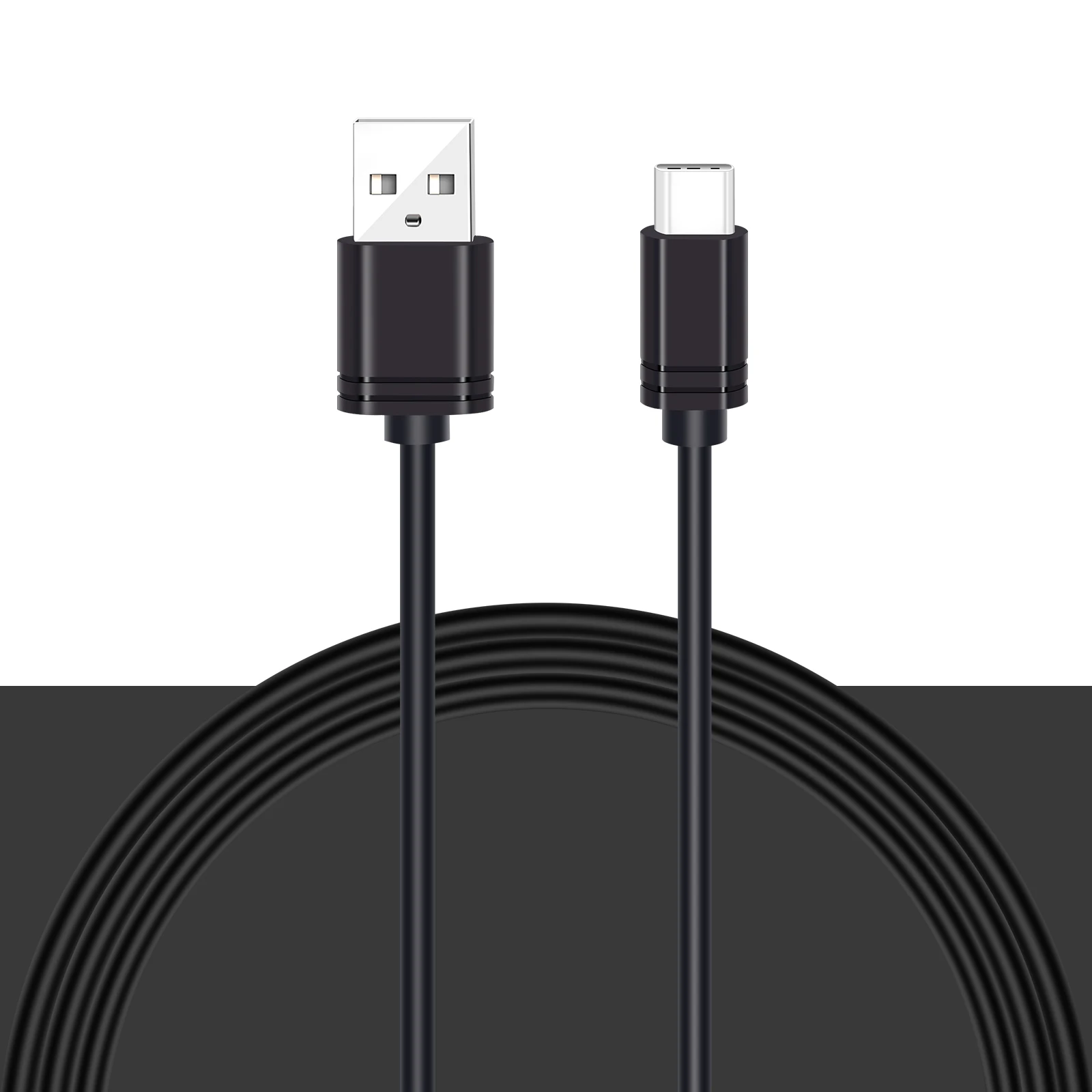 1, 2, 3 м usb type-C кабель для samsung S9 S8 Быстрая зарядка type-C кабель для зарядки мобильного телефона USB C кабель для Xiaomi mi9 PVC - Цвет: Черный