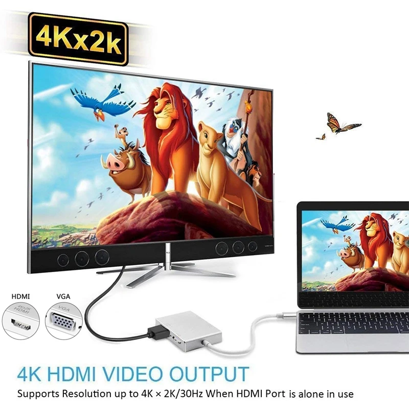 USB C HDMI VGA адаптер Тип к 4K 1080P 3 0 DVI видео конвертер для Macbook Google Chromebook Pixel ТВ HD tv |
