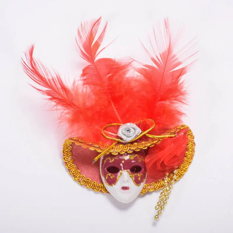 Красная Зеленая синяя Розовая Желтая Венецианская Шляпа Маска орнамент магнит