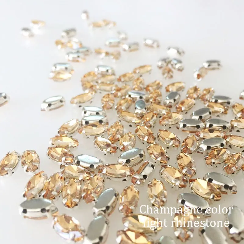 4x8mm 50pcs/lot Opal Horse Eye Crystal glass Sew On Rhinestone with Claw apply to Clothing Decoration | Дом и сад
