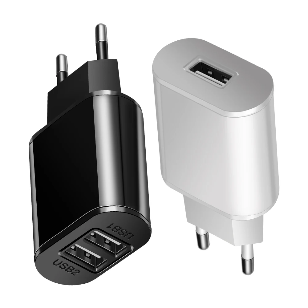 Универсальная штепсельная вилка европейского стандарта 2 порта USB зарядное
