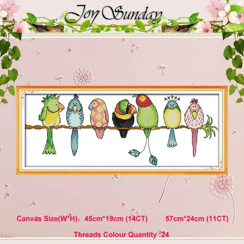 Colorful Parrots Parrot Scarlet macaw animals Счетный 11 14CT Набор для вышивания крестиком DIY DMC Китайский Набор для вышивания крестиком вышивка рукоделие домашний декор - Цвет: Colorful Parrots