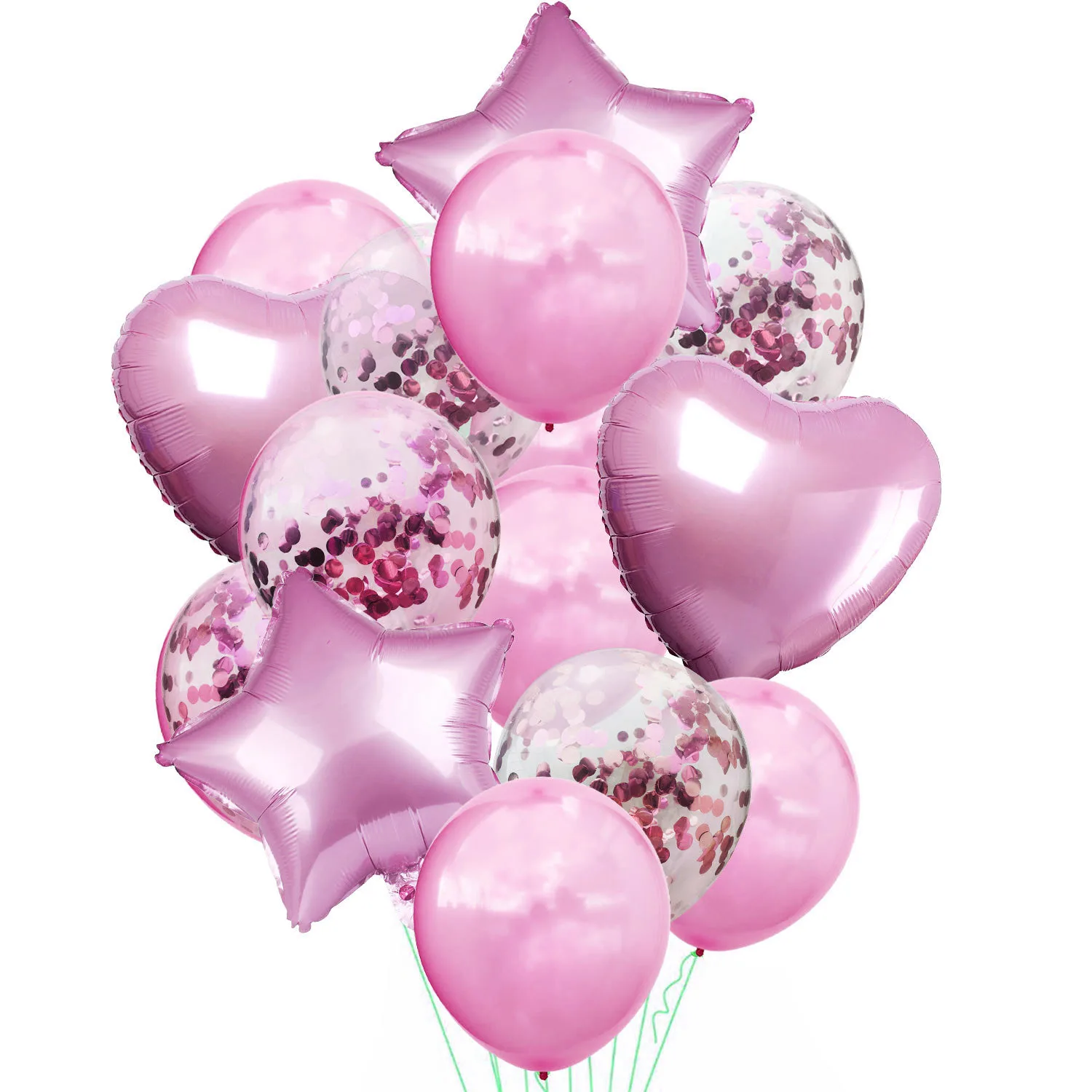 pink 2 14pcs 12in Confetti Latex Balloons Multi 18in Helium Balloon Happy Birthday Party Decor Wedding Festival Balon Party Supplies - Цвет: pink 2