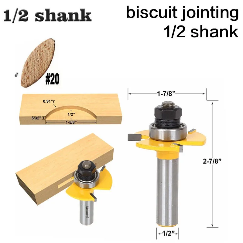 1 шт. 12 7 мм 1/2 &quotхвостовик 5/32&quot Kerf 7/8 &quotДиаметр резки бисквит #20 шарнир | Фреза -32952366190