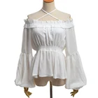 Женская шифоновая блузка с высокой талией и длинным рукавом